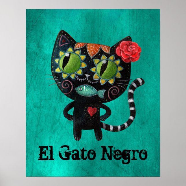 The Day of The Dead Black Cat Poster (Front)