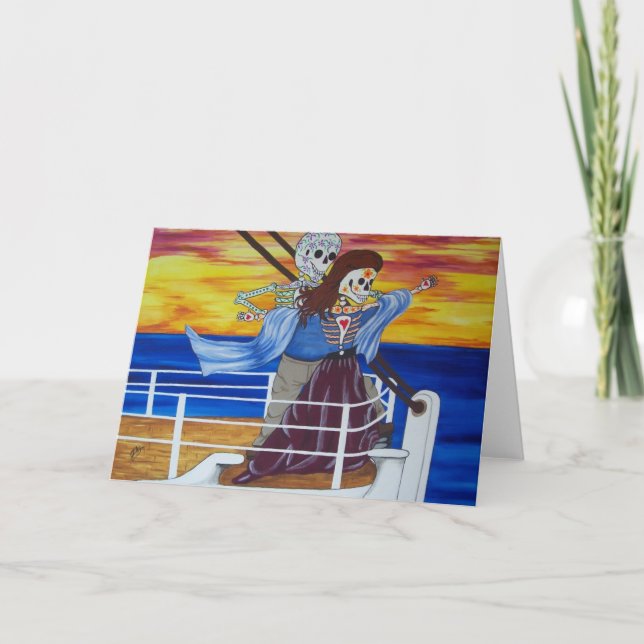 The Day of the Dead Famous Lovers of the Titanic Card (Front)