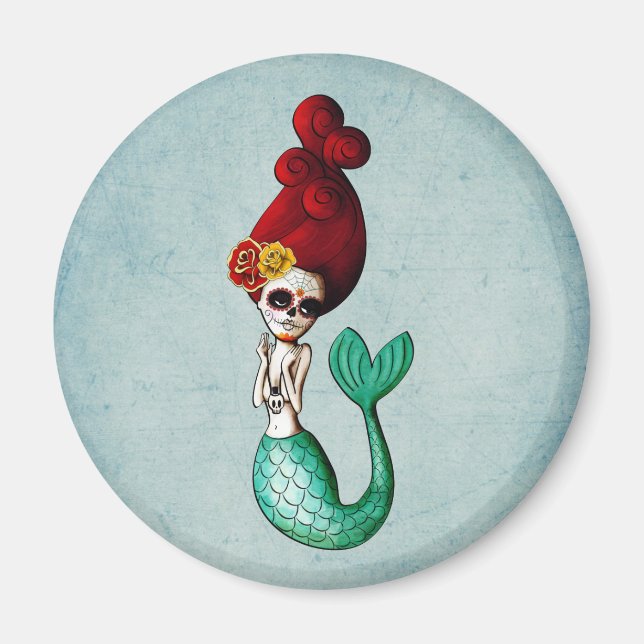 The Day of The Dead Mermaid Magnet (Front)