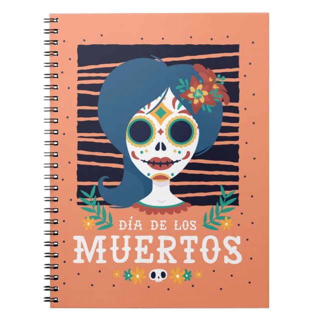 The Day Of The Dead  Mexican Sugar Skull Gift Notebook (Front)