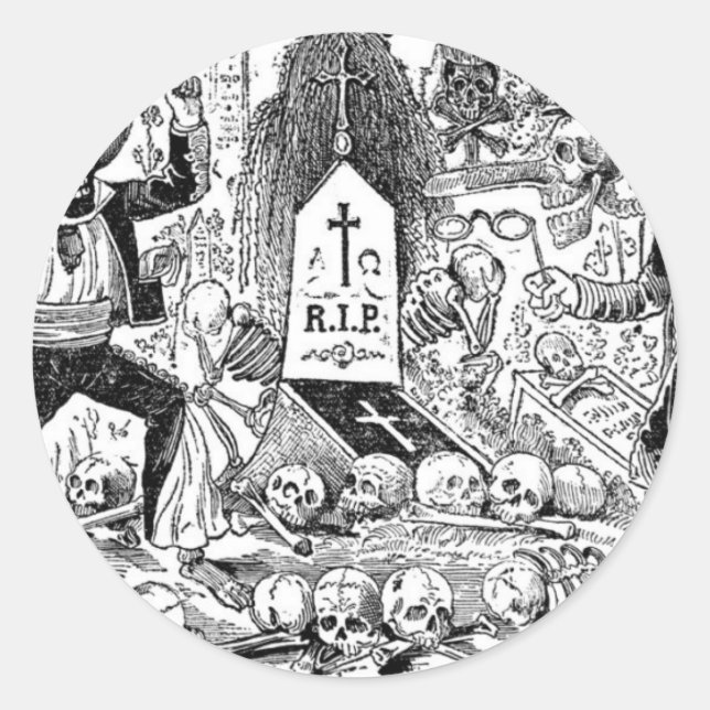 The Day of the Dead, Mexico. Circa early 1900's Classic Round Sticker (Front)