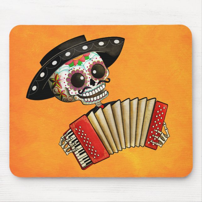 The Day of The Dead Skeleton El Mariachi Mouse Mat (Front)