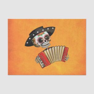 The Day of The Dead Skeleton El Mariachi Tissue Paper