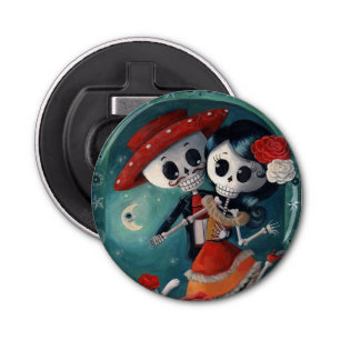 The Day of The Dead Skeleton Lovers Bottle Opener