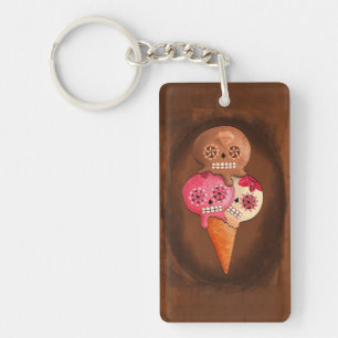 The Day of The Dead Sugar Skulls Ice Cream Key Ring