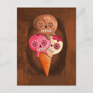 The Day of The Dead Sugar Skulls Ice Cream Postcard