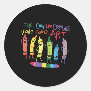The Day The Crayons Quit Birthday Decorations Funn Classic Round Sticker