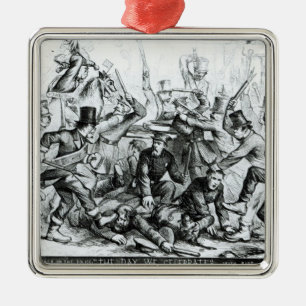 The Day We Celebrate,from 'Harpers Weekly'1867 Metal Tree Decoration