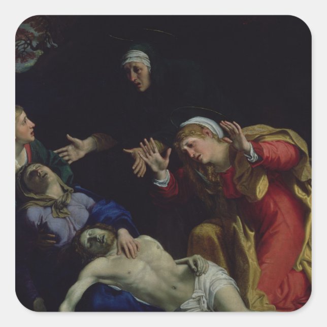 The Dead Christ Mourned , c.1604 Square Sticker (Front)