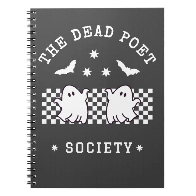 The Dead Poet Society Cute Ghost Halloween Notebook (Front)
