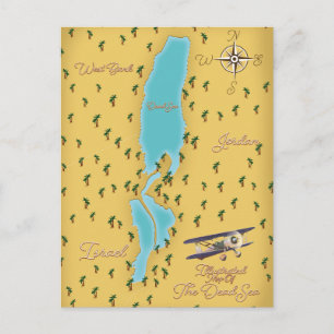 The Dead Sea vintage map Postcard