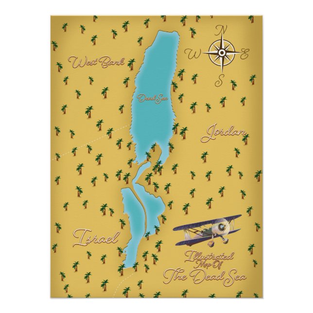The Dead Sea vintage map Poster (Front)