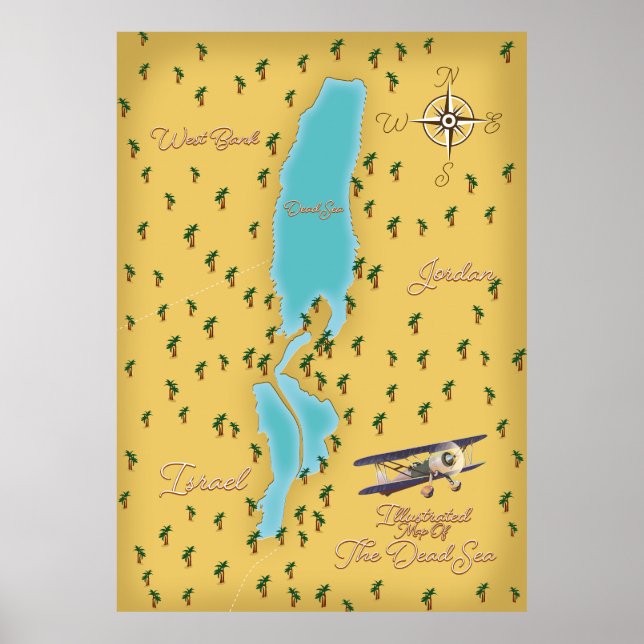 The Dead Sea vintage map Poster (Front)