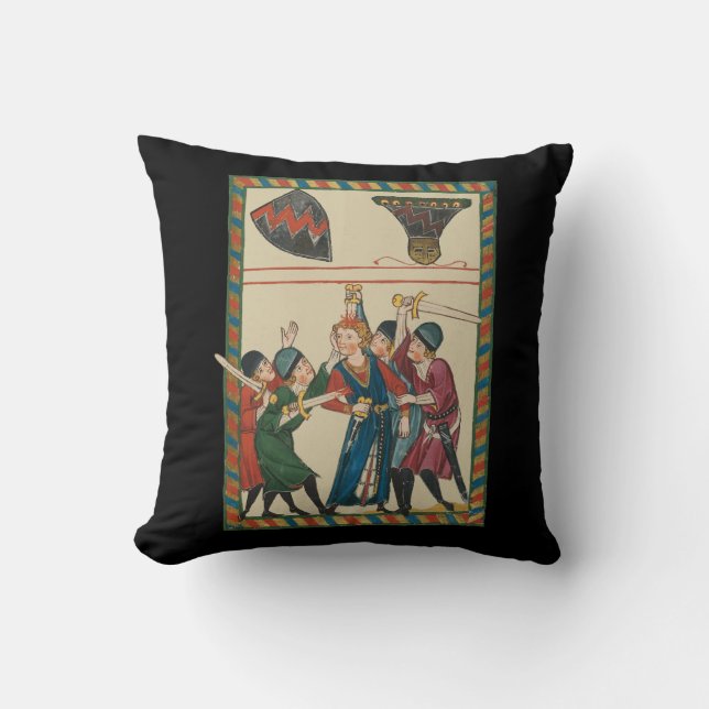 The Death Of Reinmar von Brennenberg Mediaeval Art Cushion (Front)