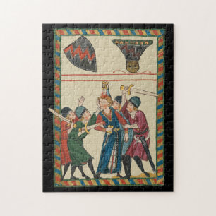 The Death Of Reinmar von Brennenberg Mediaeval Art Jigsaw Puzzle