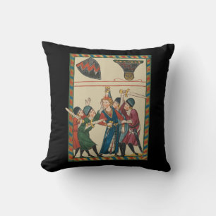 The Death Of Reinmar von Brennenberg Medieval Art Cushion