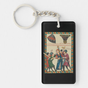 The Death Of Reinmar von Brennenberg Medieval Art Key Ring
