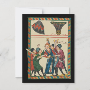 The Death Of Reinmar von Brennenberg Medieval Art Postcard