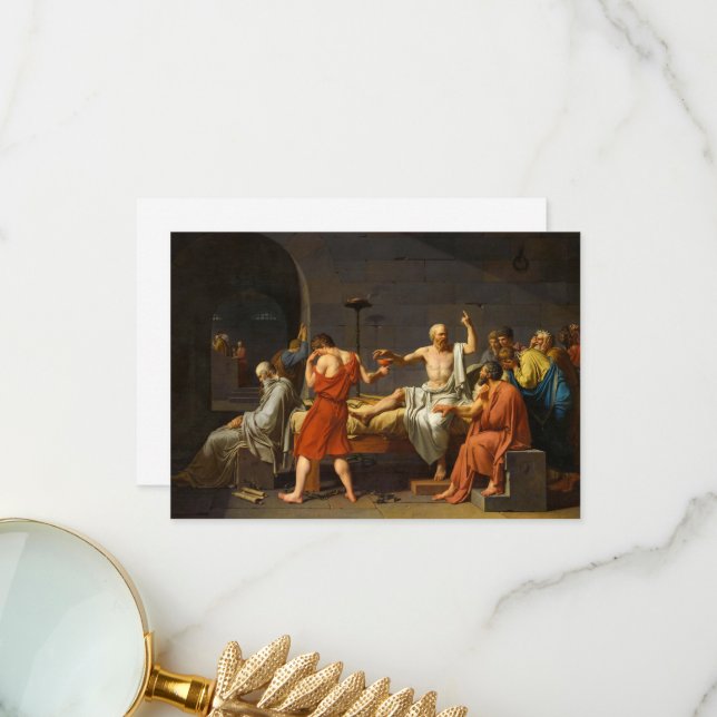 The Death of Socrates, La Mort de Socrate, 1787 Thank You Card (Front/Back In Situ)
