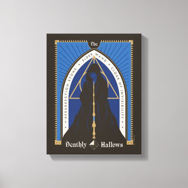 The Deathly Hallows Cloak, Wand, & Stone Canvas Print (Front)