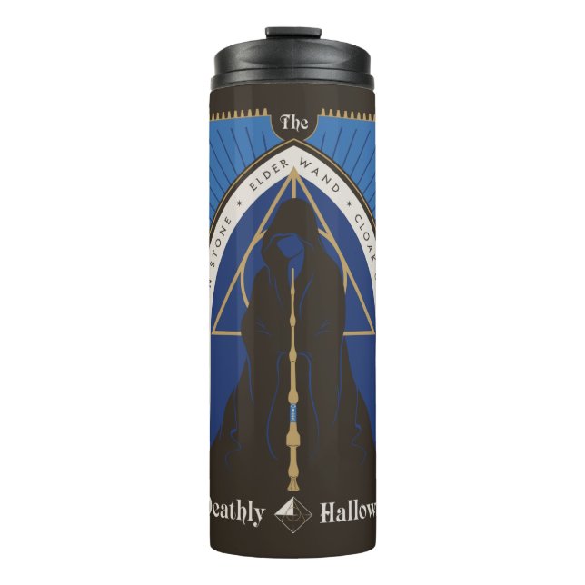 The Deathly Hallows Cloak, Wand, & Stone Thermal Tumbler (Front)