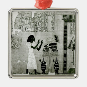 The deceased accompanied by his sister metal tree decoration