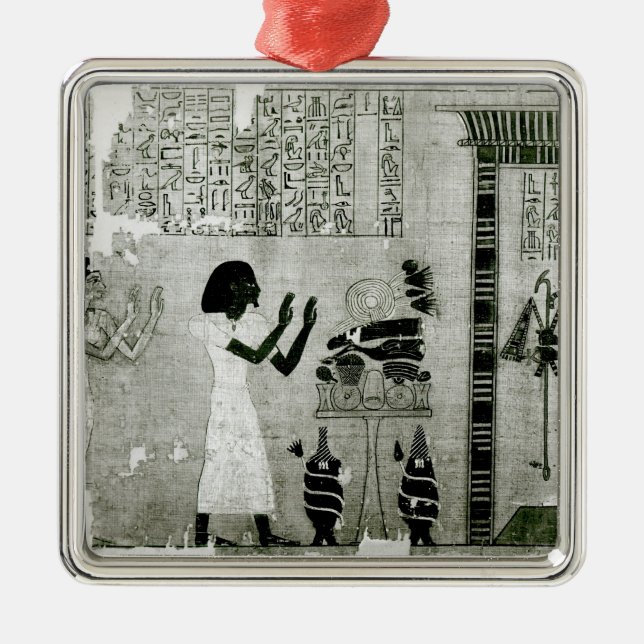 The deceased accompanied by his sister metal tree decoration (Front)