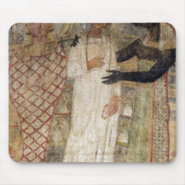 The deceased and his mummy protected by Anubis Mouse Mat (Front)