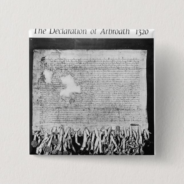 The Declaration of Arbroath, 6 April 1320 15 Cm Square Badge (Front)