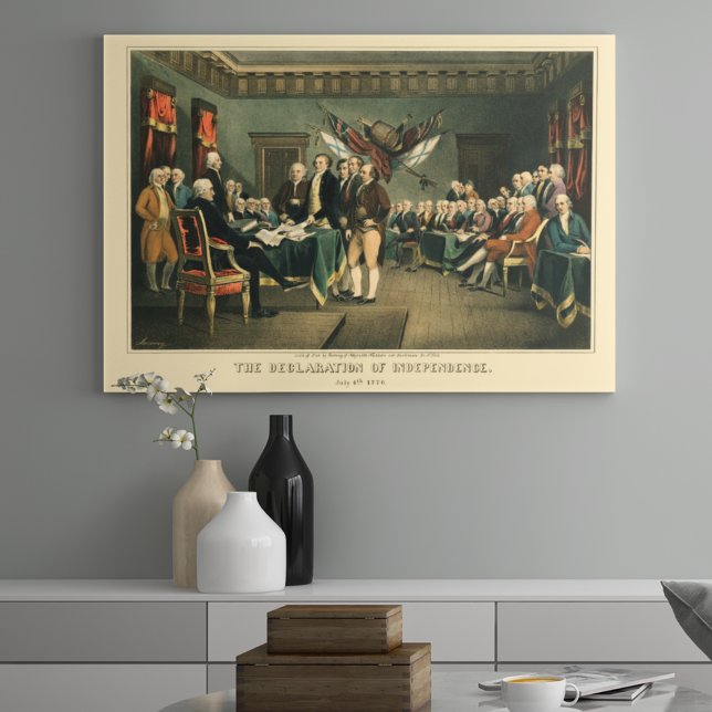 The Declaration of Independence, 1850, Restored Canvas Print (Creator Uploaded)