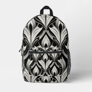 The Decorative Black & white Printed Backpack