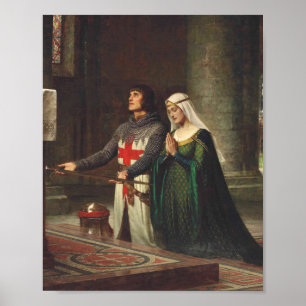 The Dedication By Edmund Blair Leighton 1908 Poster