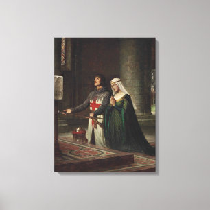 The Dedication (Mediaeval Knight and His Lady) Canvas Print