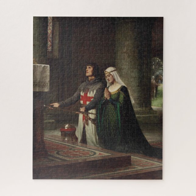 The Dedication (Mediaeval Knight and His Lady) Jigsaw Puzzle (Vertical)