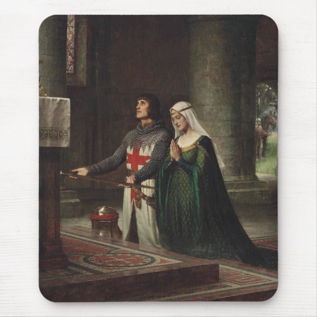 The Dedication (Mediaeval Knight and His Lady) Mouse Mat (Front)