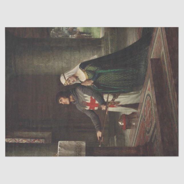 The Dedication (Mediaeval Knight and His Lady) Tissue Paper (Front)