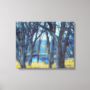 The Deep Blue Forest Trees Canvas Art Print