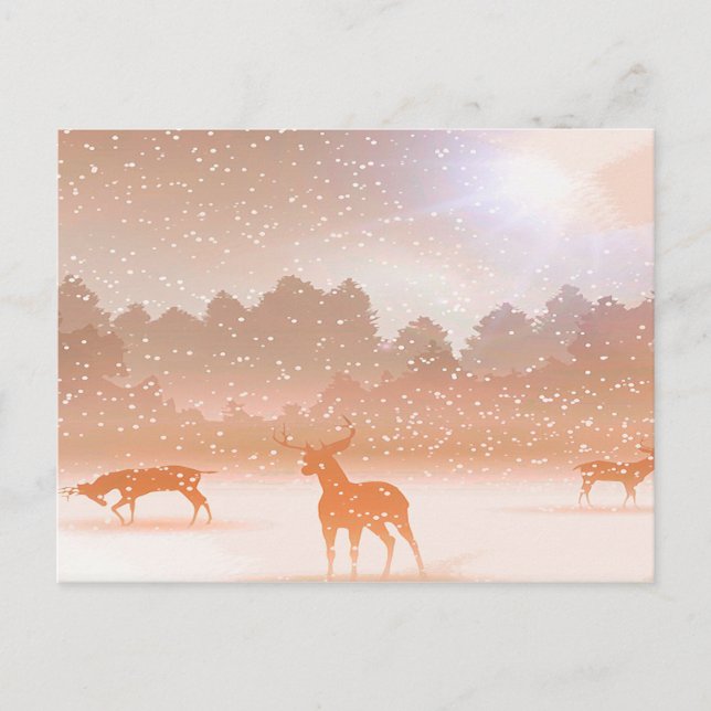 The Deer On The Winter Postcard (Front)