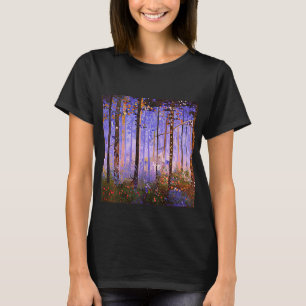 The Deer’s Secret Path  -  Wide Woodland Landscape T-Shirt