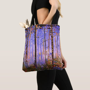 The Deer’s Secret Path  -  Wide Woodland Landscape Tote Bag