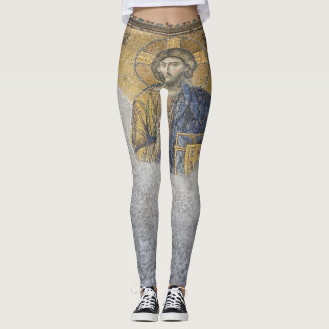 The Deesis Mosiac Upper Gallery Hagia Sophia Leggings (Front)