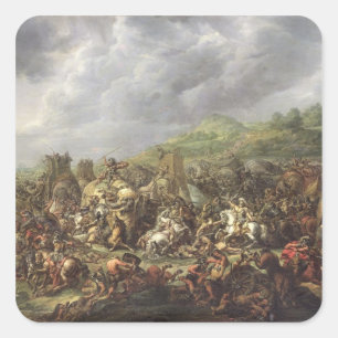 The Defeat of Porus by Alexander the Great Square Sticker