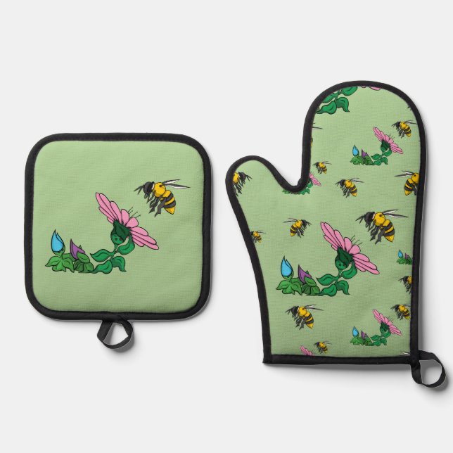 The Defender Oven Mitt & Pot Holder Set (Front)