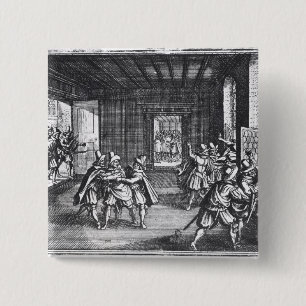 The Defenestration of Prague in 1618 15 Cm Square Badge