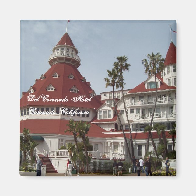 The Del Coronado Hotel Square Pin Magnet (Front)