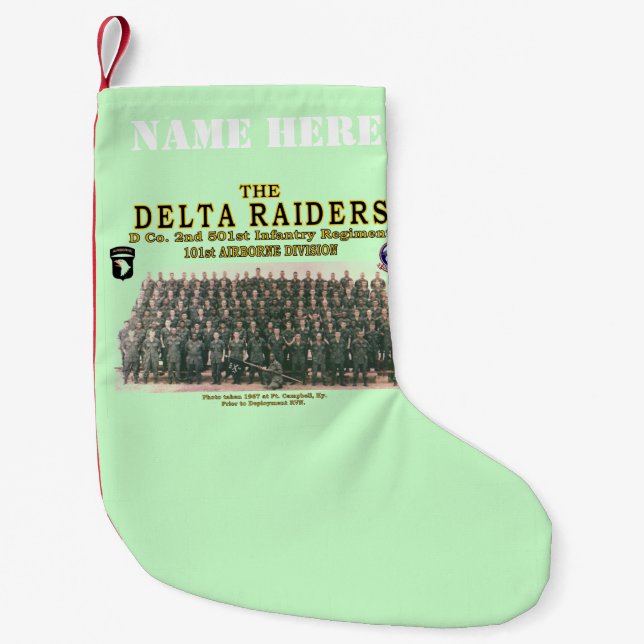 The DELTA RAIDERS Small Christmas Stocking (Front)