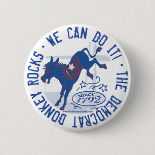 The Democrat Donkey Rocks Button