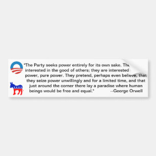 The (democrat) Party---all for power! Bumper Sticker