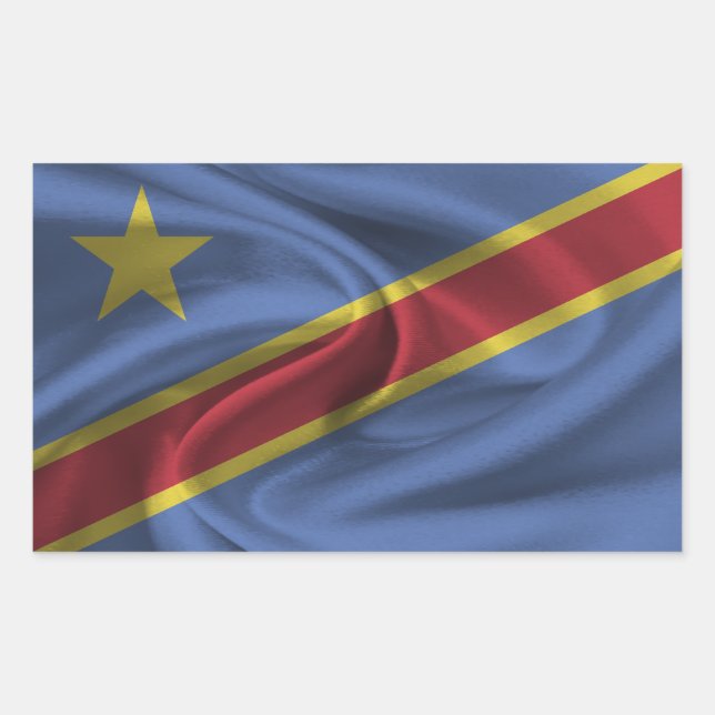The Democratic Republic of the Congo Flag Rectangular Sticker (Front)