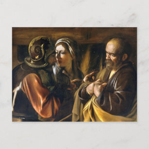 The Denial of Saint Peter by Caravaggio (1610) Postcard